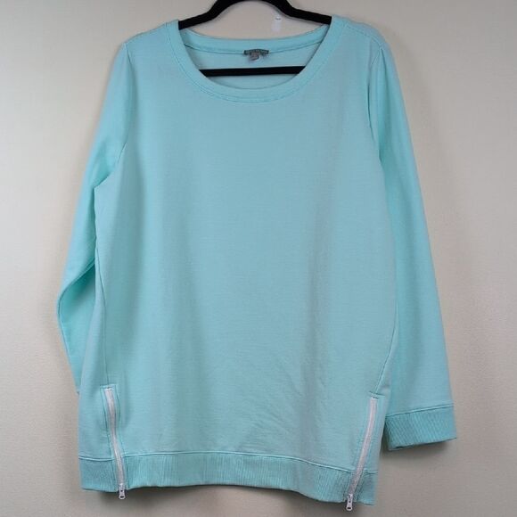 Talbots T by Talbots Plus Size Featherweight Terry Crewneck Pullover Top - Picture 2 of 10